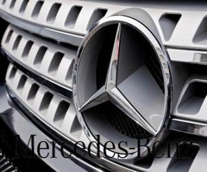 yapboz Mercedes logosu, Mercedes-Benz, Alman marka araçlar. Mercedes üç köşeli yıldız
